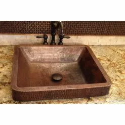 Premier Copper Products Rectangle Skirted Hammered Copper Vessel Sink In Oil Rubbed Bronze -Bath and Faucet shop be3366b742470fb0cee6c1fcf32187fb 1800x1800