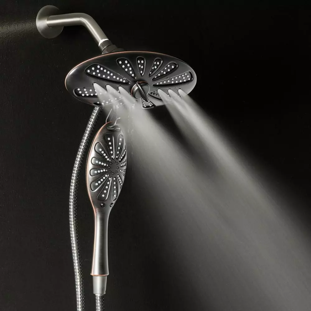 In Stock Hardwarestore Delivery 4-Spray 11 In. Oval Dual Showerhead And Handheld Showerhead In Oil-Rubbed Bronze 6 In Stock Hardwarestore Delivery 4-Spray 11 In. Oval Dual Showerhead And Handheld Showerhead In Oil-Rubbed Bronze - Image 4