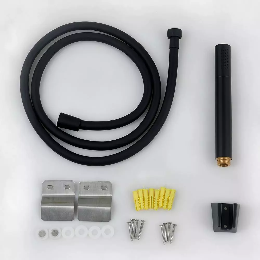 In Stock Hardwarestore Delivery 65 In. 8-Jet Rainfall Shower System With Waterfall Shower Head And Shower Wand In Black Painted Stainless Steel 8 In Stock Hardwarestore Delivery 65 In. 8-Jet Rainfall Shower System With Waterfall Shower Head And Shower Wand In Black Painted Stainless Steel - Image 6