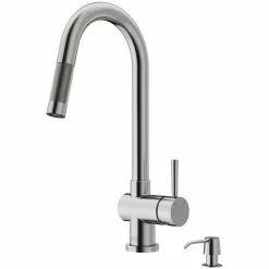 In Stock Hardwarestore Delivery Gramercy Single-Handle Pull-Down Sprayer Kitchen Faucet With Soap Dispenser In Matte Gold -Bath and Faucet shop c05b180f3dfebeb9a085fbf1b7c6a6d8 1800x1800