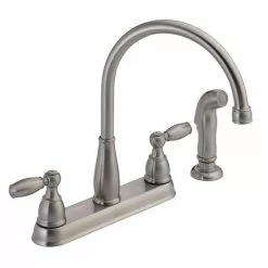 In Stock Hardwarestore Delivery Foundations 2-Handle Standard Kitchen Faucet With Side Sprayer In Chrome -Bath and Faucet shop c164dbdd041a796c11b3c3e5de3f2275 1800x1800