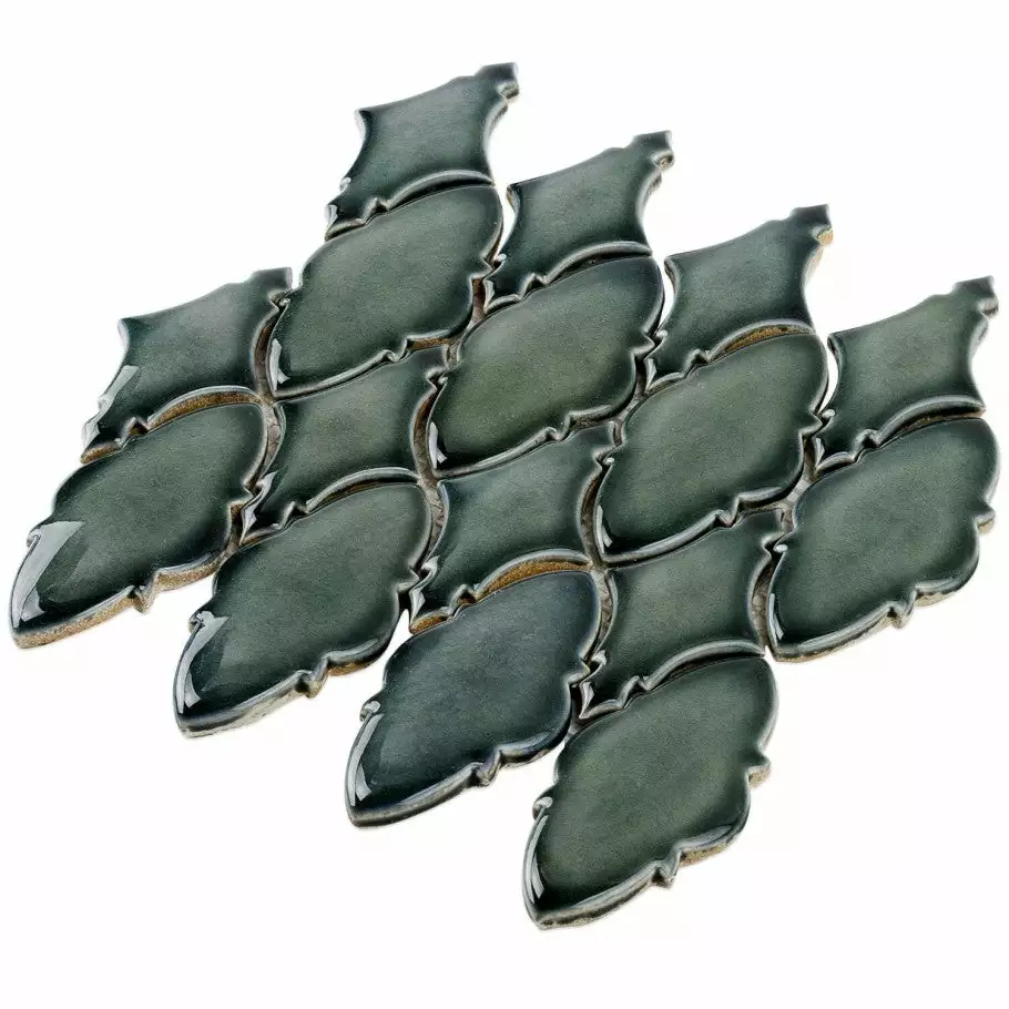 Bond Tile Divine Valor Deep Emerald 9 In. X 12 In. Glazed Ceramic Mosaic Tile (0.60 Sq. Ft.) 7 Bond Tile Divine Valor Deep Emerald 9 In. X 12 In. Glazed Ceramic Mosaic Tile (0.60 Sq. Ft.) - Image 5