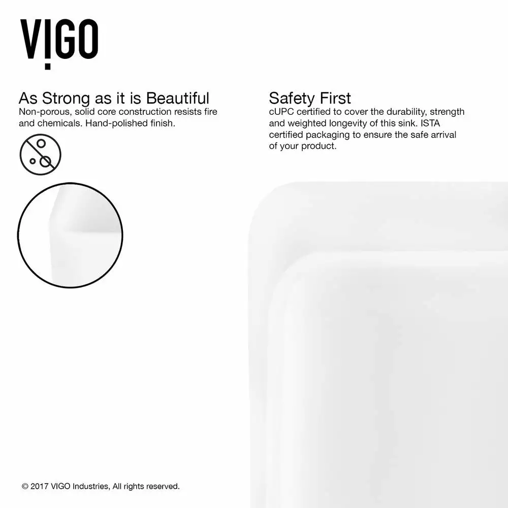 VIGO Amaryllis Handmade Matte Stone Rectangle Vessel Bathroom Sink In Matte White 8 VIGO Amaryllis Handmade Matte Stone Rectangle Vessel Bathroom Sink In Matte White - Image 6