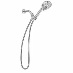 In Stock Hardwarestore Delivery HydroEnergetix 8-Spray 5 In. Single Wall Mount Handheld Adjustable Shower Head In Chrome