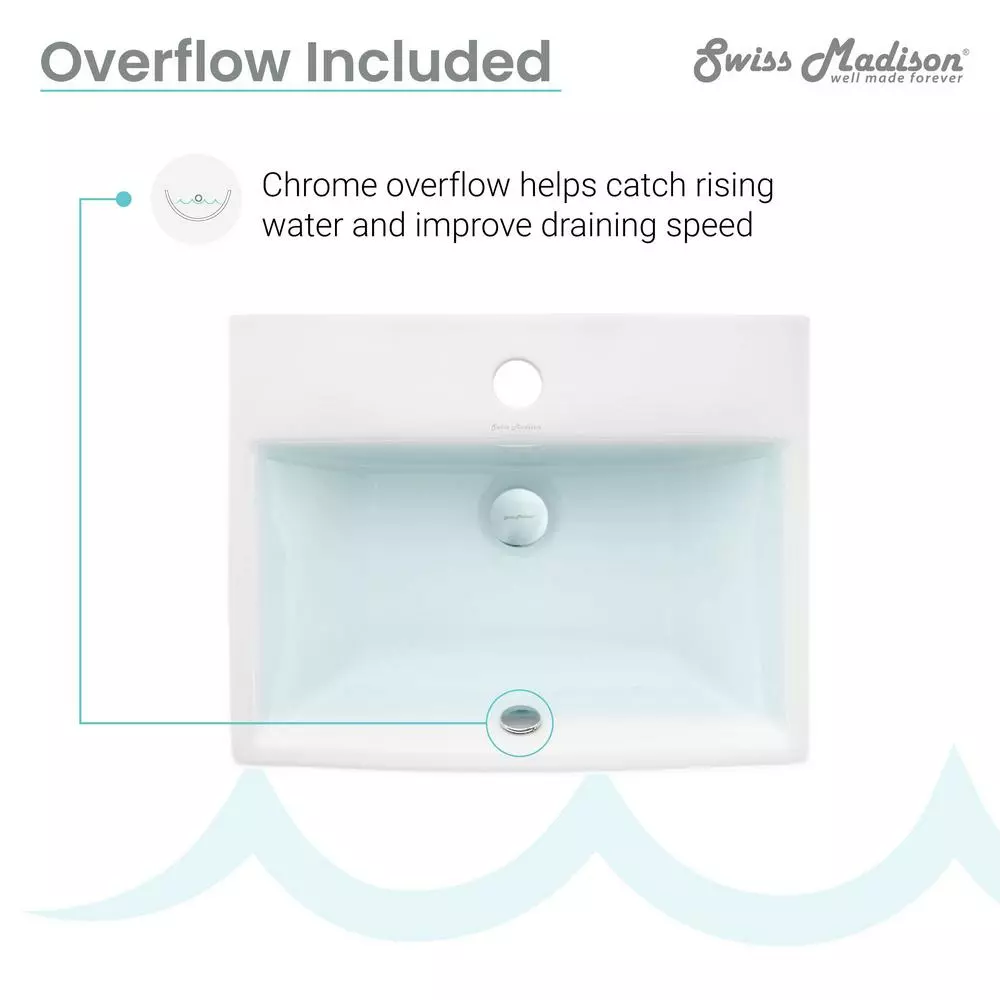 Swiss Madison Sublime Compact Ceramic Wall Hung Sink In White 10 Swiss Madison Sublime Compact Ceramic Wall Hung Sink In White - Image 8