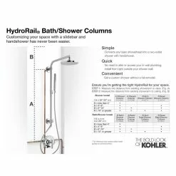In Stock Hardwarestore Delivery HydroRail-S Shower Column Kit With Awaken Multi-Function Shower Head, Hand Shower And Hose, 2.0 GPM (Valve Not Included) -Bath and Faucet shop c34b808d8c44c142ee54a1026314b55d 1800x1800