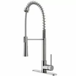 In Stock Hardwarestore Delivery Laurelton Single-Handle Pull-Down Sprayer Kitchen Faucet With Deck Plate In Matte Black -Bath and Faucet shop c44de959943f60ef19ab9dfe8d823190 1800x1800
