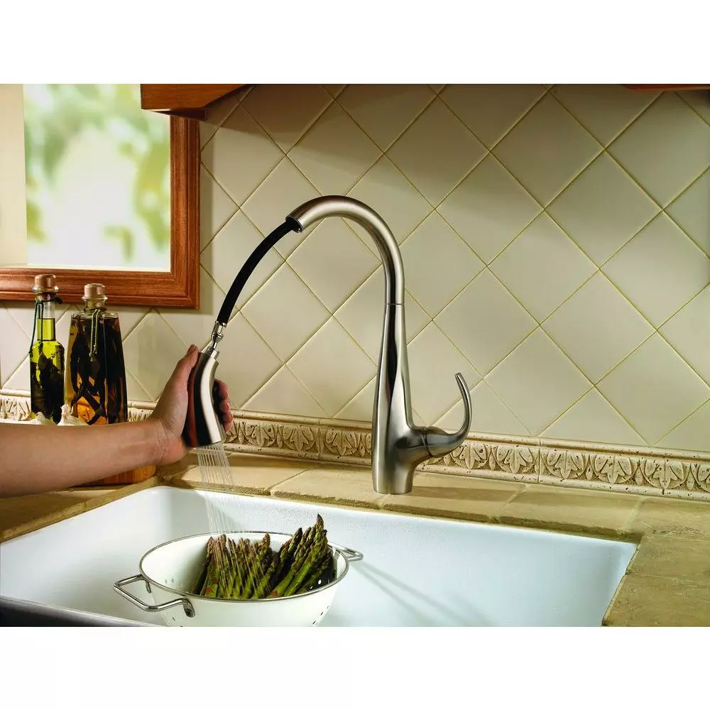 In Stock Hardwarestore Delivery Avanti Single-Handle Pull-Down Sprayer Kitchen Faucet In Stainless Steel 10 In Stock Hardwarestore Delivery Avanti Single-Handle Pull-Down Sprayer Kitchen Faucet In Stainless Steel - Image 8
