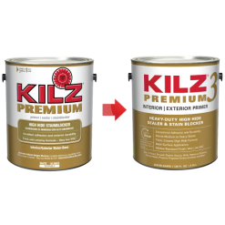 KILZ 3 Premium Interior/Exterior Primer, Sealer & Stainblocker, White - New Look, Same Trusted Formula