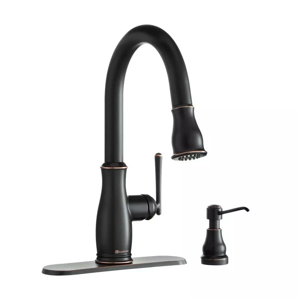 In Stock Hardwarestore Delivery Kagan Single-Handle Pull-Down Sprayer Kitchen Faucet With Soap Dispenser In Bronze 3 In Stock Hardwarestore Delivery Kagan Single-Handle Pull-Down Sprayer Kitchen Faucet With Soap Dispenser In Bronze