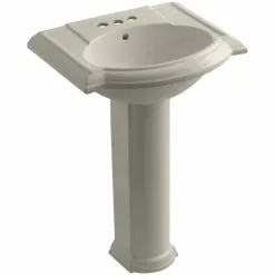 KOHLER Devonshire Vitreous China Pedestal Combo Bathroom Sink In White With Overflow Drain -Bath and Faucet shop c95b3371970bcf6269557332e1d1609f 1800x1800