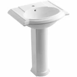 KOHLER Devonshire Vitreous China Pedestal Combo Bathroom Sink In White With Overflow Drain -Bath and Faucet shop cae3f1f1d1e7851c42d5260629285b6b 1800x1800