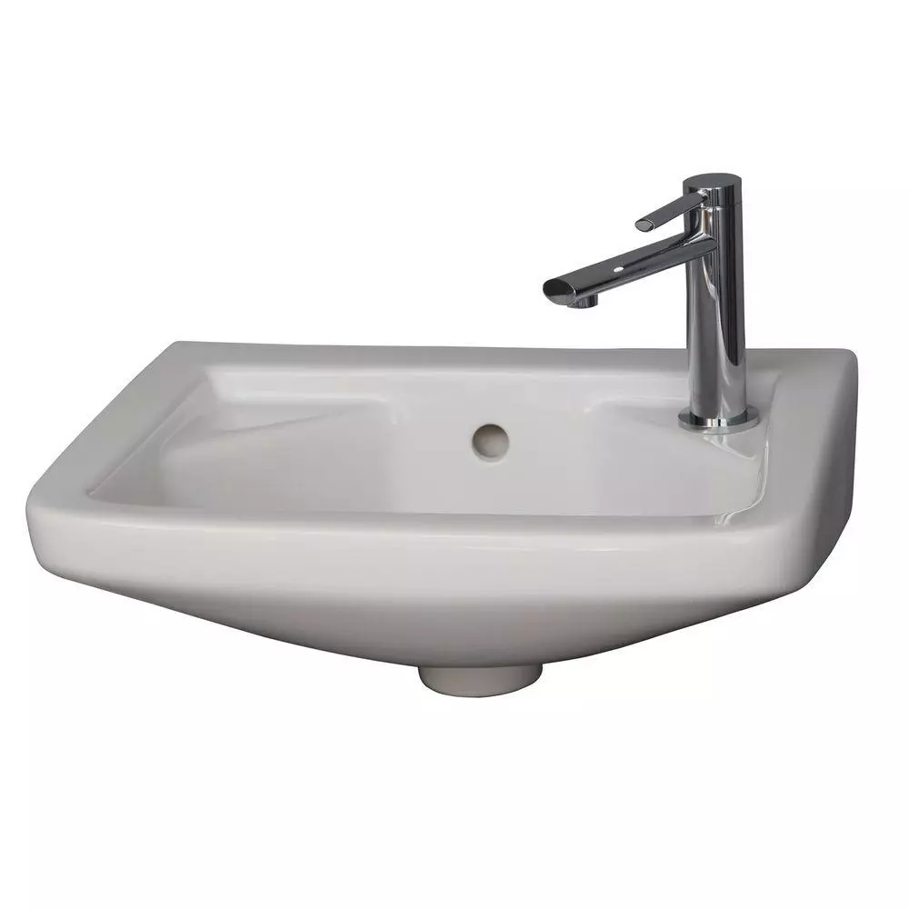 Barclay Products Mirna Wall-Hung Bathroom Sink In White 3 Barclay Products Mirna Wall-Hung Bathroom Sink In White