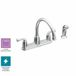 In Stock Hardwarestore Delivery Banbury 2-Handle Mid-Arc Standard Kitchen Faucet With Side Sprayer In Chrome -Bath and Faucet shop cbca3aeb82e36a284bdcb4d1092d1689 1800x1800