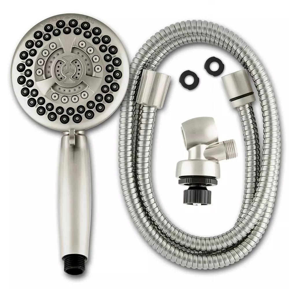 In Stock Hardwarestore Delivery 9-Spray 4.5 In. Single Wall Mount Low Flow Handheld Adjustable Shower Head In Brushed Nickel 6 In Stock Hardwarestore Delivery 9-Spray 4.5 In. Single Wall Mount Low Flow Handheld Adjustable Shower Head In Brushed Nickel - Image 4