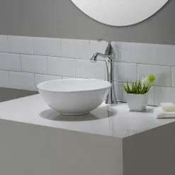 KRAUS Elavo Small Round Ceramic Vessel Bathroom Sink In White -Bath and Faucet shop cea0bbe824608d98b8b0156fdc5653eb 1800x1800