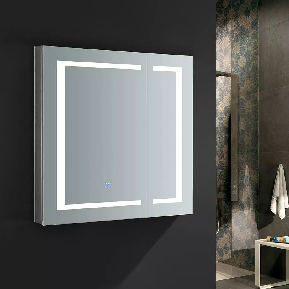 In Stock Hardwarestore Delivery Spazio 30 In. W X 30 In. H Recessed Or Surface Mount Medicine Cabinet With LED Lighting And Mirror Defogger 15 In Stock Hardwarestore Delivery Spazio 30 In. W X 30 In. H Recessed Or Surface Mount Medicine Cabinet With LED Lighting And Mirror Defogger - Image 13