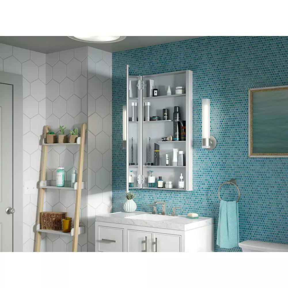 In Stock Hardwarestore Delivery Maxstow 20 In. X 40 In. Frameless Surface-Mount Aluminum Medicine Cabinet 9 In Stock Hardwarestore Delivery Maxstow 20 In. X 40 In. Frameless Surface-Mount Aluminum Medicine Cabinet - Image 7