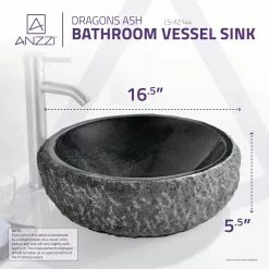 ANZZI Dragons Ash Vessel Sink In Mandy Black -Bath and Faucet shop d05e3b41f53706e699da0473f355569f 1800x1800