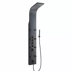In Stock Hardwarestore Delivery 65 In. 8-Jet Rainfall Shower System With Waterfall Shower Head And Shower Wand In Black Painted Stainless Steel