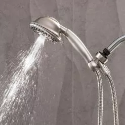 In Stock Hardwarestore Delivery 9-Spray 4.5 In. Single Wall Mount Low Flow Handheld Adjustable Shower Head In Brushed Nickel 15 In Stock Hardwarestore Delivery 9-Spray 4.5 In. Single Wall Mount Low Flow Handheld Adjustable Shower Head In Brushed Nickel -Bath and Faucet shop d1b86c4b0ae3340f8a6ff013202745f4 1800x1800
