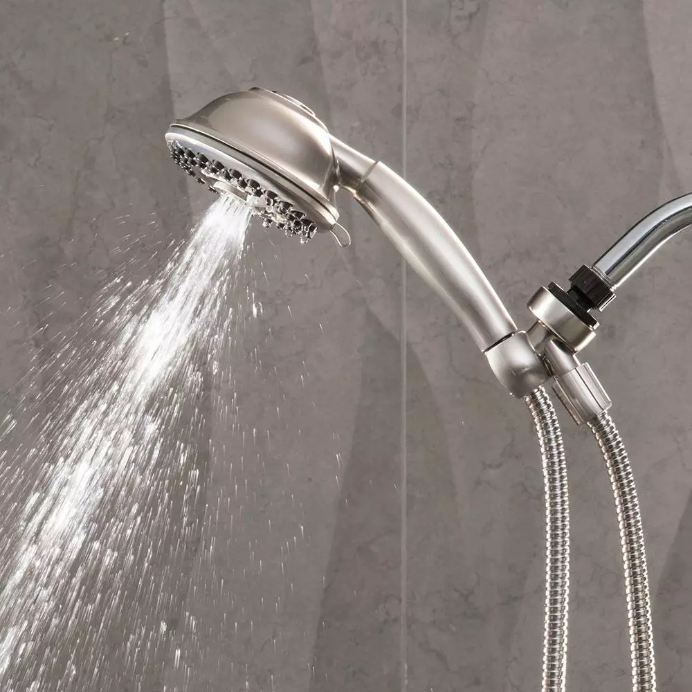 In Stock Hardwarestore Delivery 9-Spray 4.5 In. Single Wall Mount Low Flow Handheld Adjustable Shower Head In Brushed Nickel 7 In Stock Hardwarestore Delivery 9-Spray 4.5 In. Single Wall Mount Low Flow Handheld Adjustable Shower Head In Brushed Nickel - Image 5