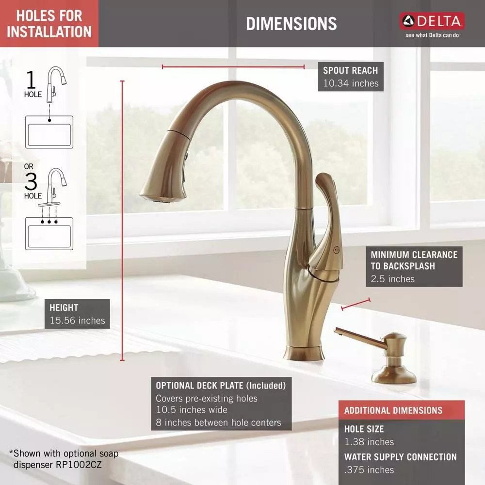 In Stock Hardwarestore Delivery Addison Single-Handle Pull-Down Sprayer Kitchen Faucet With MagnaTite Docking In Champagne Bronze 5 In Stock Hardwarestore Delivery Addison Single-Handle Pull-Down Sprayer Kitchen Faucet With MagnaTite Docking In Champagne Bronze - Image 3