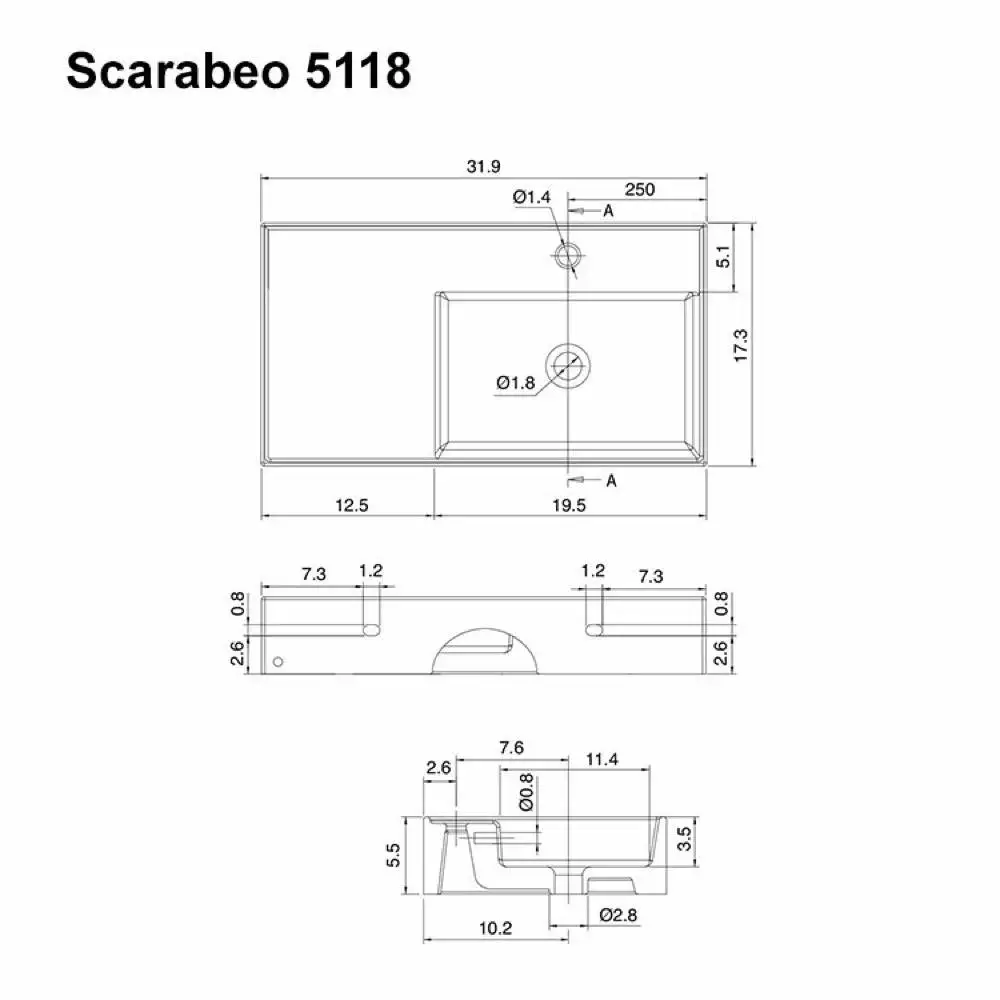 Nameeks Teorema Wall Mounted Bathroom Sink In White 7 Nameeks Teorema Wall Mounted Bathroom Sink In White - Image 5