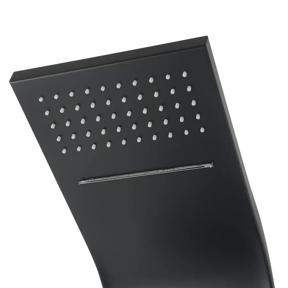 In Stock Hardwarestore Delivery 65 In. 8-Jet Rainfall Shower System With Waterfall Shower Head And Shower Wand In Black Painted Stainless Steel 4 In Stock Hardwarestore Delivery 65 In. 8-Jet Rainfall Shower System With Waterfall Shower Head And Shower Wand In Black Painted Stainless Steel - Image 2