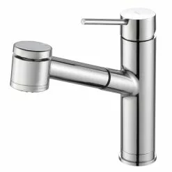 In Stock Hardwarestore Delivery Oletto Single Handle Pull Out Kitchen Faucet In Chrome Finish