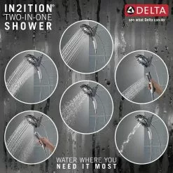 In Stock Hardwarestore Delivery In2ition Two-in-One 5-Spray 6 In. Dual Wall Mount Fixed And Handheld Shower Head In Chrome 22 In Stock Hardwarestore Delivery In2ition Two-in-One 5-Spray 6 In. Dual Wall Mount Fixed And Handheld Shower Head In Chrome -Bath and Faucet shop d53ae7aa64361d27eec124b1bacde5f9 1800x1800