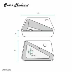 Swiss Madison Plaisir 18 In. X 11 In. Ceramic Wall Hung Vessel Sink With Right Side Faucet Mount In White 13 Swiss Madison Plaisir 18 In. X 11 In. Ceramic Wall Hung Vessel Sink With Right Side Faucet Mount In White -Bath and Faucet shop d73d28afb5c2e4b605ba2e2b9bfcad37 1800x1800