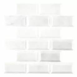 Jeffrey Court Tundra Grey 2 X 4 Beveled 10 In. X 11.875 In. X 10 Mm Interlocking Polished Marble Mosaic Tile -Bath and Faucet shop d8156618562a2f87f4827e7683b21dc2 1800x1800