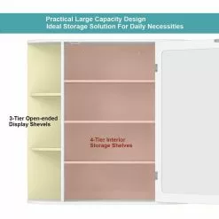 In Stock Hardwarestore Delivery 6.5 In. X 25 In. X 26 In. White Multipurpose Wall Surface Mount Bathroom Storage Medicine Cabinet With Mirror -Bath and Faucet shop d91ed73f09a5cd6b3120bea0d34ab6f9 1800x1800