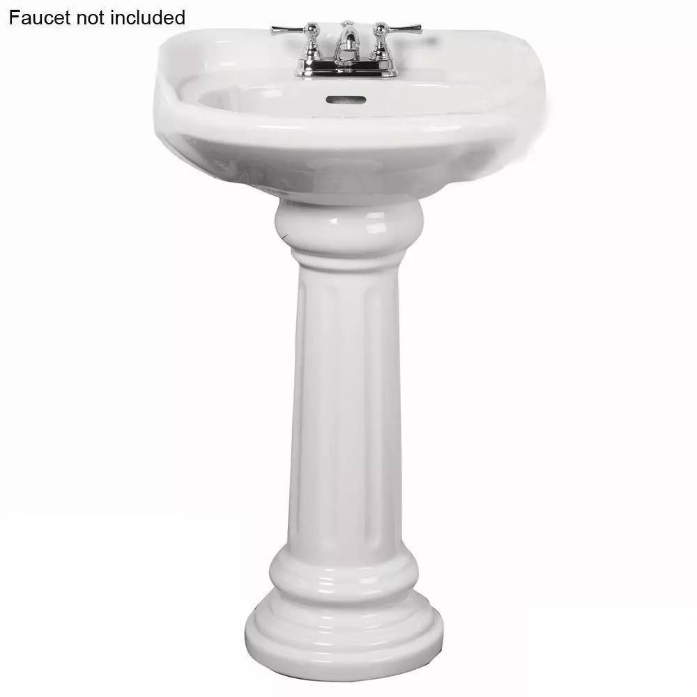 Pegasus Victoria 26 In. Pedestal Combo Bathroom Sink For 4 In. Centerset In White 3 Pegasus Victoria 26 In. Pedestal Combo Bathroom Sink For 4 In. Centerset In White