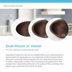 MR Direct Tri-Mount Bathroom Sink In Copper With 731 Faucet And Grid Drain In Antique Bronze -Bath and Faucet shop d9be4a590a988e1890684c4e04de4965 1800x1800