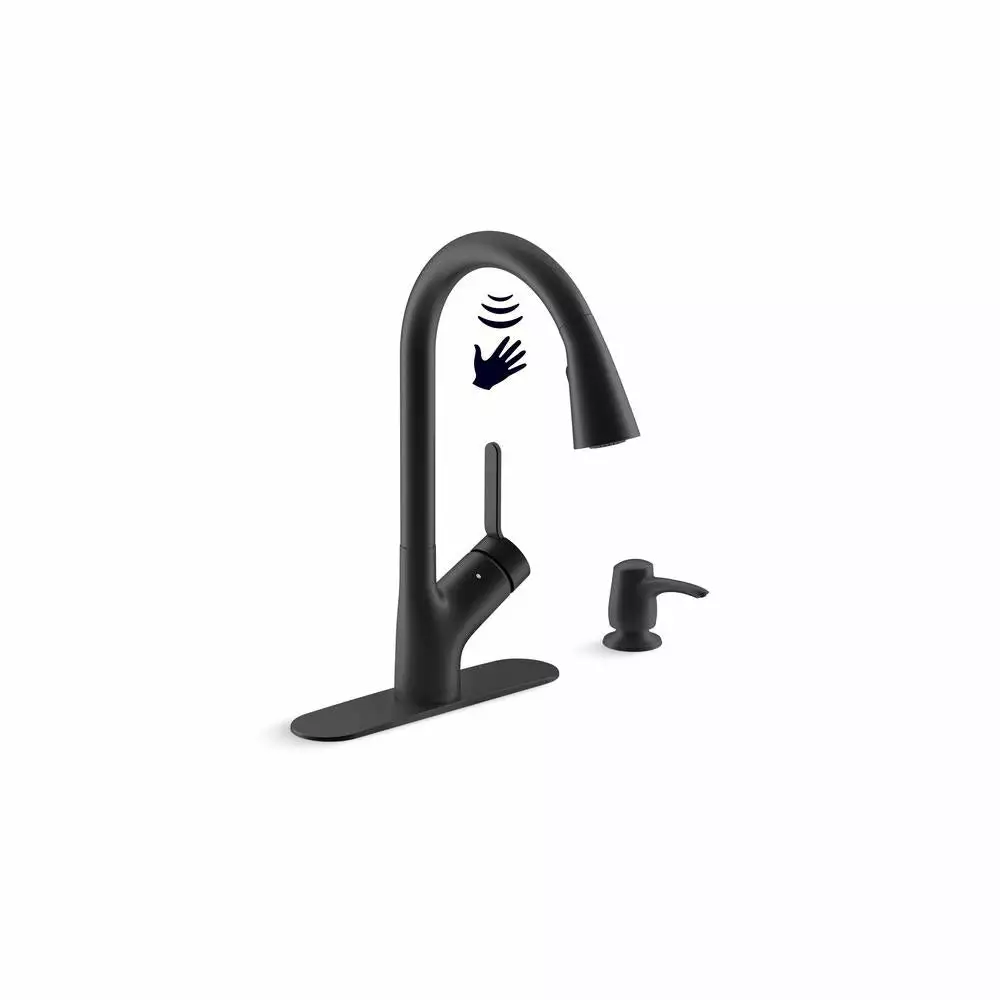 In Stock Hardwarestore Delivery Setra Single-Handle Touchless Pull-Down Sprayer Kitchen Faucet In Matte Black 3 In Stock Hardwarestore Delivery Setra Single-Handle Touchless Pull-Down Sprayer Kitchen Faucet In Matte Black