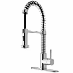 In Stock Hardwarestore Delivery Edison Single-Handle Pull-Down Sprayer Kitchen Faucet With Deck Plate In Matte Black -Bath and Faucet shop dac9bd0d40636f9a06be562ee808bfcc 1800x1800