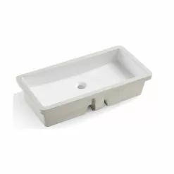 Kingsman Hardware 27-13/16 In. Rectangle Undermount Vitreous Glazed Ceramic Lavatory Vanity Bathroom Sink In Pure White