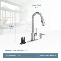 In Stock Hardwarestore Delivery Milton Single-Handle Pull-Down Sprayer Kitchen Faucet With Reflex And Power Clean Attachments In Mediterranean Bronze -Bath and Faucet shop dbe7cee32bab1f2f90f8f4c1dffd9f8b 1800x1800