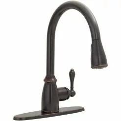 In Stock Hardwarestore Delivery Canton Single-Handle Pull-Down Sprayer Kitchen Faucet In Tuscan Bronze -Bath and Faucet shop dc659fd39ce789bd926d08f9370525f4 1800x1800