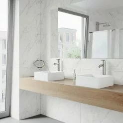 VIGO Dianthus Handmade Matte Stone Square Vessel Bathroom Sink In Matte White -Bath and Faucet shop dd738d74d835c342d27d1e7c920b8dd7 1800x1800