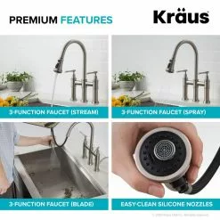 In Stock Hardwarestore Delivery Allyn Transitional 2-Handle Bridge Kitchen Faucet With Pull-Down Sprayhead In Spot Free Stainless Steel -Bath and Faucet shop ddb8b98fd9d21ddc8d1ffaa1a4af43d1 1800x1800