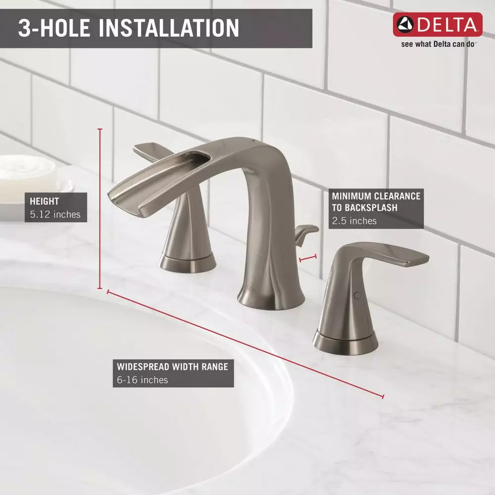 In Stock Hardwarestore Delivery Tolva 8 In. Widespread 2-Handle Bathroom Faucet In Brushed Nickel 6 In Stock Hardwarestore Delivery Tolva 8 In. Widespread 2-Handle Bathroom Faucet In Brushed Nickel - Image 4