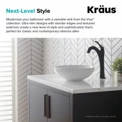 KRAUS Viva 13 In. Round Porcelain Ceramic Vessel Sink In White -Bath and Faucet shop df8439641b76dfc102f09c5ee82b7091 1800x1800