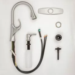 In Stock Hardwarestore Delivery Miri Single-Handle Pull-Down Sprayer Kitchen Faucet With Soap Dispenser In Spot Defense Stainless Steel 20 In Stock Hardwarestore Delivery Miri Single-Handle Pull-Down Sprayer Kitchen Faucet With Soap Dispenser In Spot Defense Stainless Steel -Bath and Faucet shop df8ea00ee601444725c7c09bb4c548ba 1800x1800