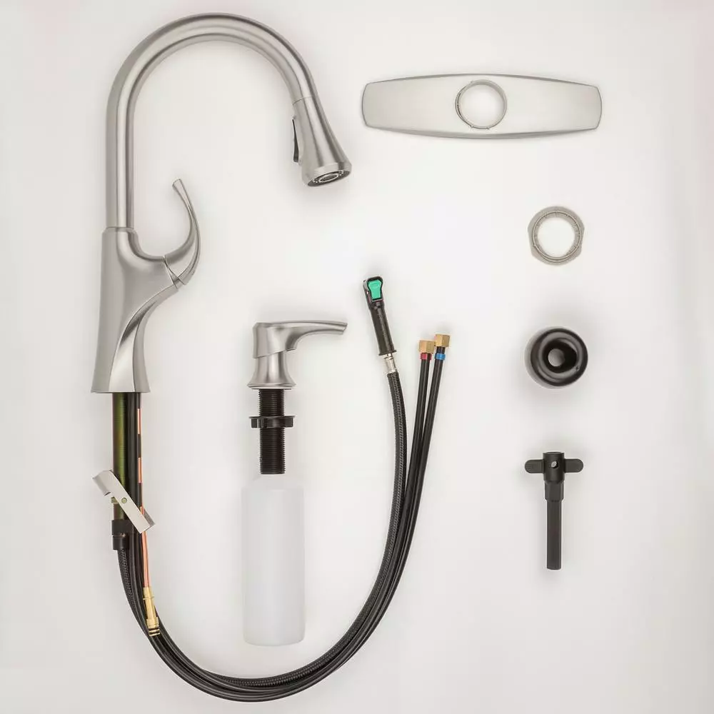 In Stock Hardwarestore Delivery Miri Single-Handle Pull-Down Sprayer Kitchen Faucet With Soap Dispenser In Spot Defense Stainless Steel 9 In Stock Hardwarestore Delivery Miri Single-Handle Pull-Down Sprayer Kitchen Faucet With Soap Dispenser In Spot Defense Stainless Steel - Image 7