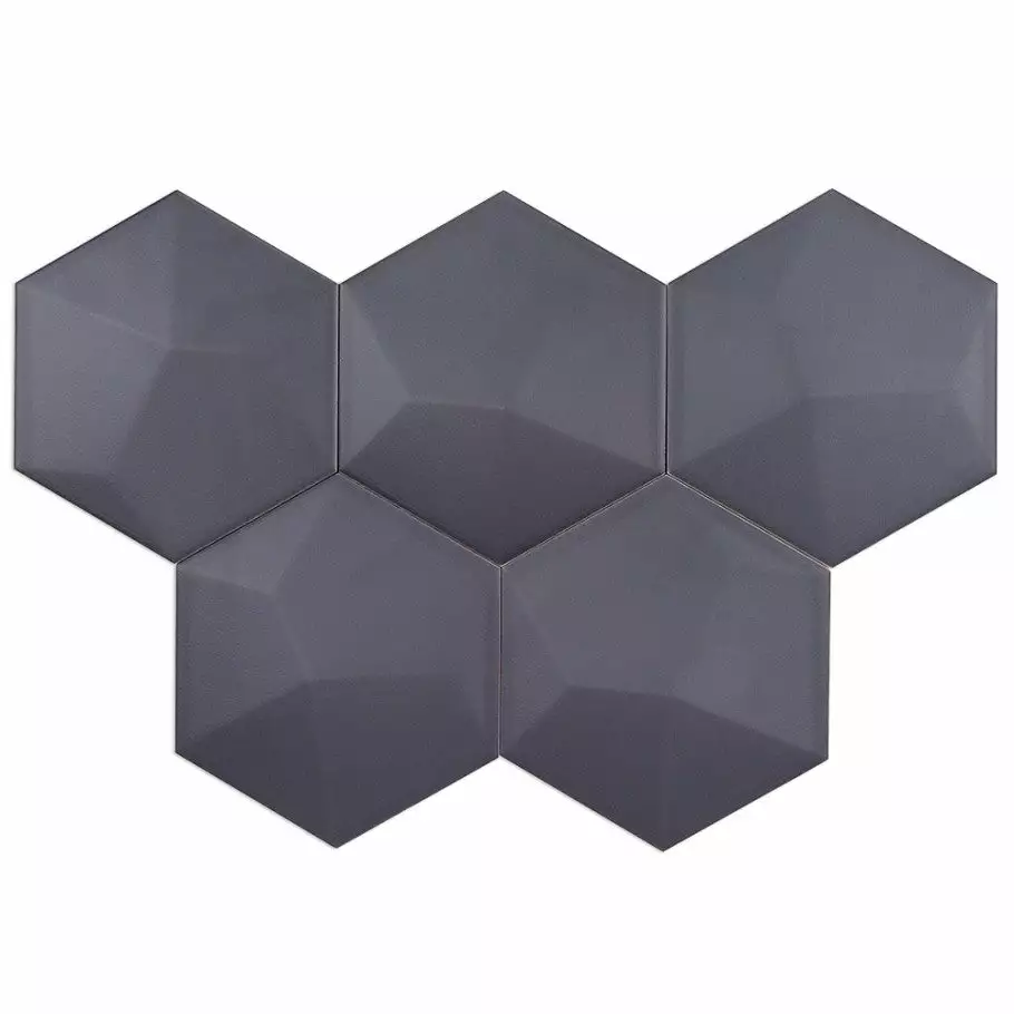 Bond Tile Magen 3D-Hex Dark Gray Matte Ceramic Hexagon Tile 7 Bond Tile Magen 3D-Hex Dark Gray Matte Ceramic Hexagon Tile - Image 5