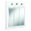 In Stock Hardwarestore Delivery Concord 24 In. X 30 In. 3-Light Tri-View Surface-Mount Medicine Cabinet In White Gloss