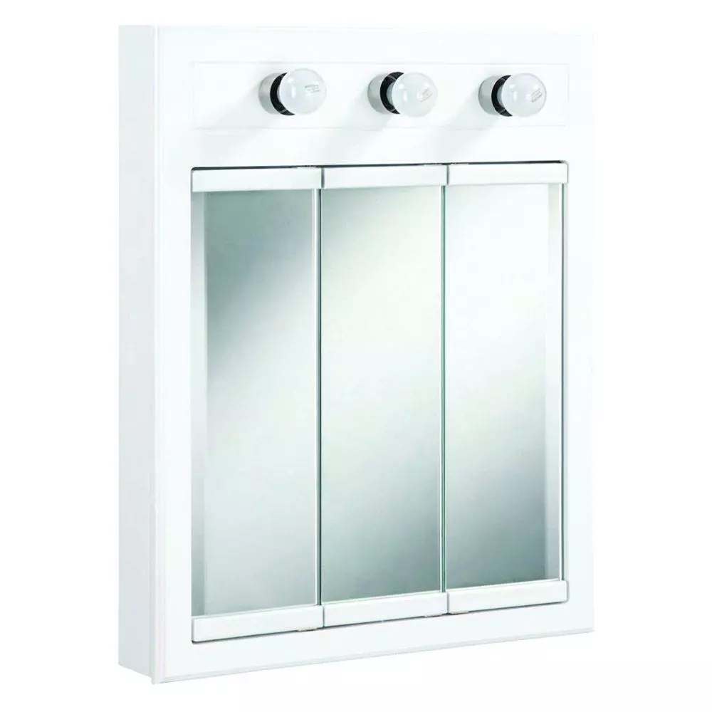 In Stock Hardwarestore Delivery Concord 24 In. X 30 In. 3-Light Tri-View Surface-Mount Medicine Cabinet In White Gloss 3 In Stock Hardwarestore Delivery Concord 24 In. X 30 In. 3-Light Tri-View Surface-Mount Medicine Cabinet In White Gloss